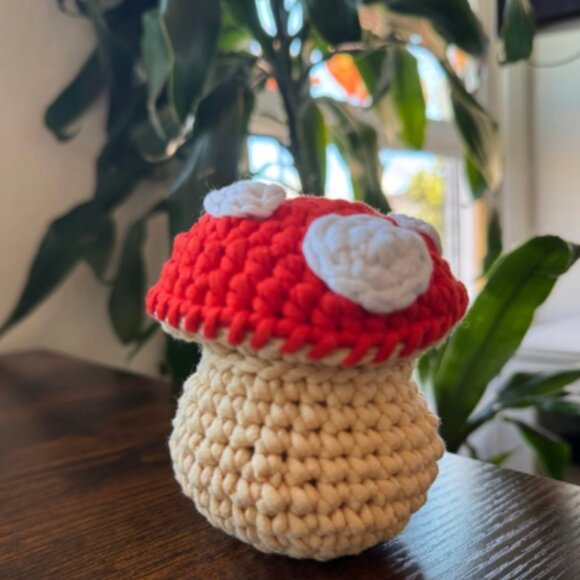 *Pre-Made Plushie* The Woobles Mushroom House (Book Pattern Exclusive w/mod) - Picture 5 of 9